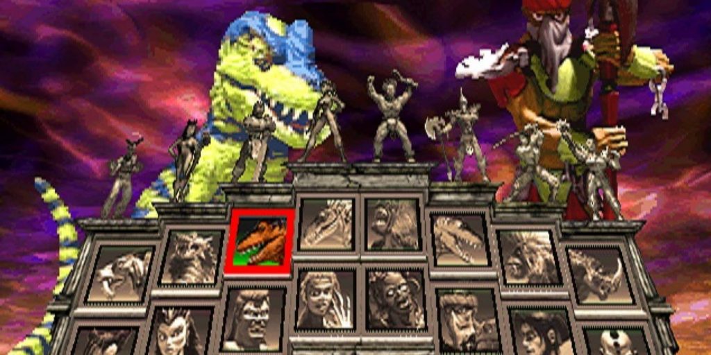 Primal Rage 2's Character select screen.